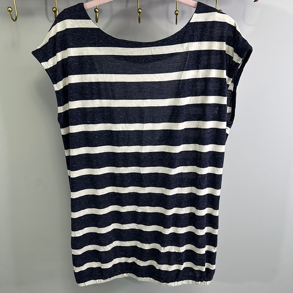 Twik ~ Striped Navy and Cream Women's Top - Picture 1 of 7